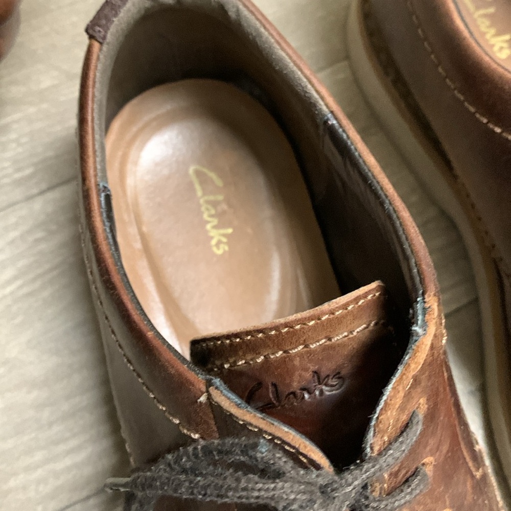 Mens Clarks Atticus Lace Up Distressed Leather Cause Oxford Shoes - Picture 8 of 9
